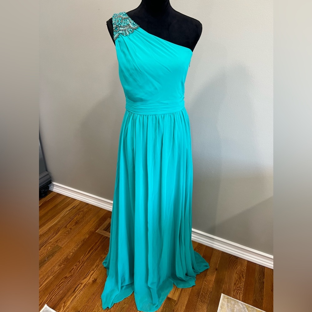 NWT Badgley Mischka Teal Gown